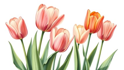Naklejka premium Tulip Flowers botanica 