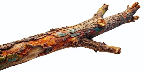 Fototapeta premium Isolated Dead Tree Branches, Dry Wood Texture, Macro Photography, Nature Detail