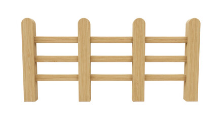 Isolated wooden fence section