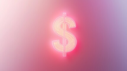 Obraz premium Glowing Neon Dollar Sign