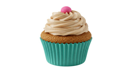 Isolated colorful cupcake with buttercream frosting