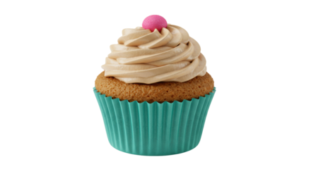 Isolated colorful cupcake with buttercream frosting