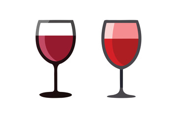 Glass of wine vector on white background