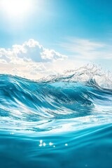 Waves rolling in the ocean seaside nature photography bright skies close-up serenity and motion