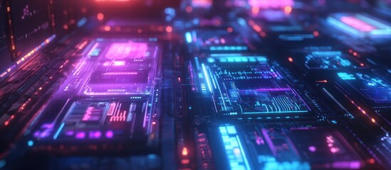 Fototapeta premium Futuristic glowing circuit board.