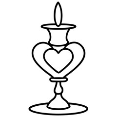 Obraz premium Minimalist Heart Candlestick Line Art