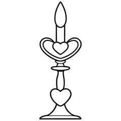 Minimalist Heart Candlestick Line Art