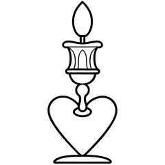 Minimalist Heart Candlestick Line Art