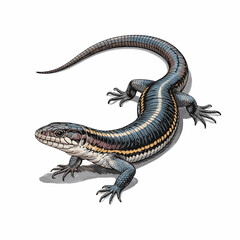 Naklejka premium Juvenile Blue-Tailed Skink in Natural Pose