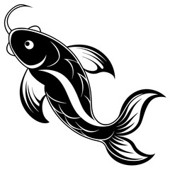 Silhouettes of koi fish