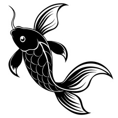 Silhouettes of koi fish