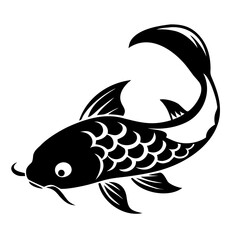 Silhouettes of koi fish