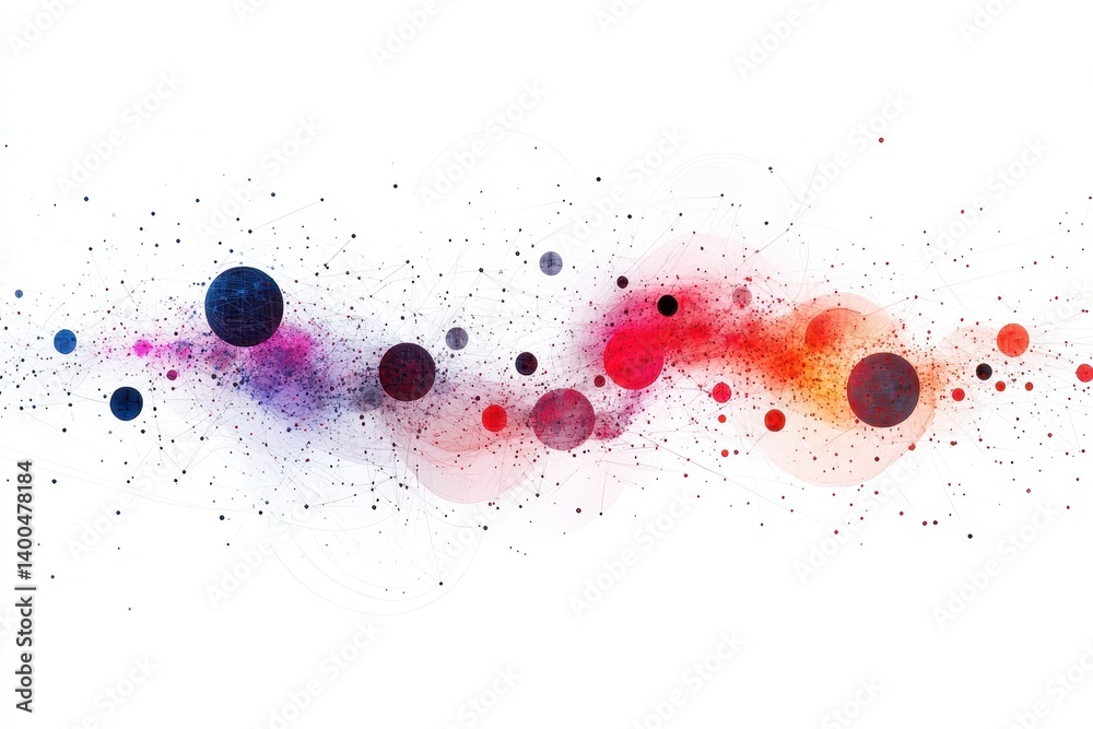 Poster cosmic artwork illustrates the beauty of the universe with vibrant colors and abstract celestial bod