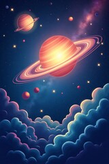 &ldquo;Mystic Orbits: A Universe Reimagined Through Radiant Color, Flowing Rings, and Twilight Dust&rdquo;

