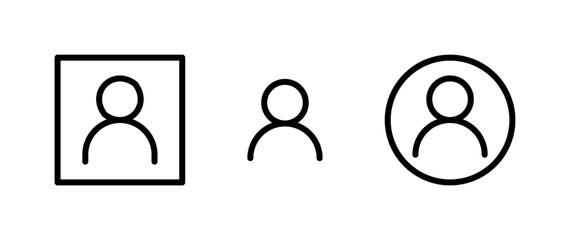 User icons. User profile icon set. Flat style vector avatar person icons for user profile or login buttons with editable stroke. 