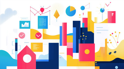 Dynamic business environment showcasing the concept of business agility, with symbols representing company transformation towards higher efficiency and rapid adaptation to market changes