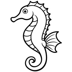 Fototapeta premium Minimalist Seahorse Line Art Vector