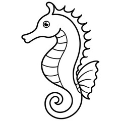 Minimalist Seahorse Line Art Vector
