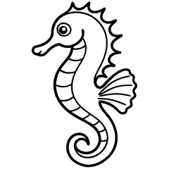 Minimalist Seahorse Line Art Vector