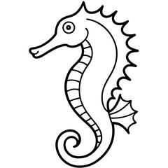 Minimalist Seahorse Line Art Vector