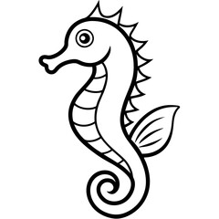 Minimalist Seahorse Line Art Vector
