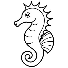 Fototapeta premium Minimalist Seahorse Line Art Vector