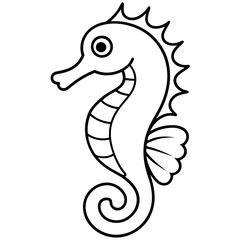 Minimalist Seahorse Line Art Vector