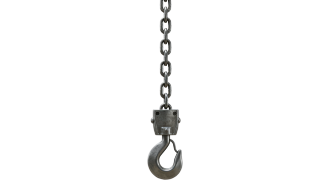 Isolated Metal Chain with Hook