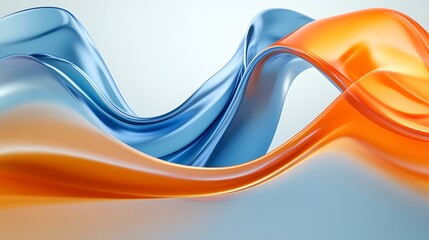 Abstract background with smooth blue and orange curves creating an energetic modern composition