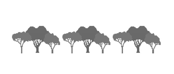 Silhouette of tree pixel art