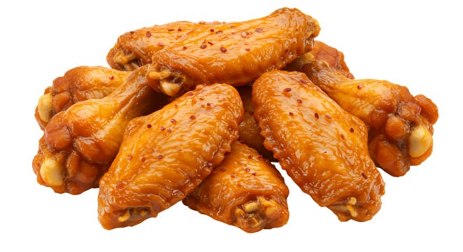Spicy Chicken Wings on Transparent Background