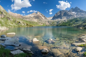 mountain lake panorama