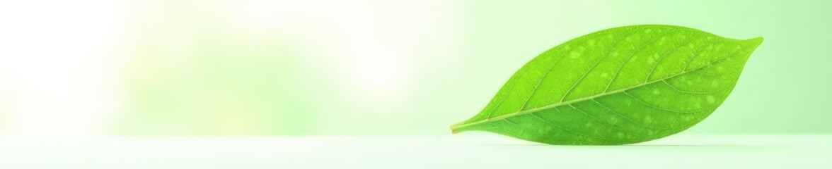 Obraz premium Single leaf with veins isolated on white background, greenery, plant life