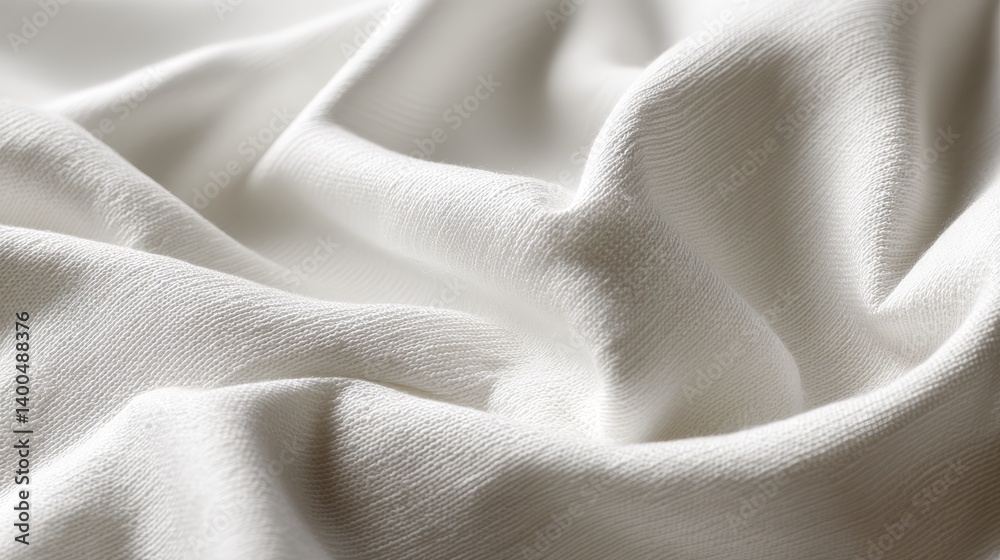 Poster Crisp woven linen in soft ivory captures gentle shadows, offering a tactile surface for design projects with a clean and elegant aesthetic
