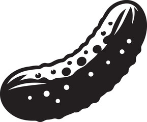 Cucumber silhouette vector art illustration. Cucumber vector icon. 
