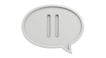 Isolated Pause Icon in Speech Bubble