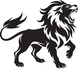 lion black and white vector illustration