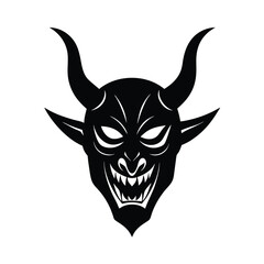 devil horned mask vector art silhouette