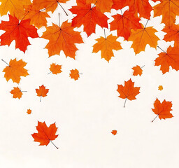 Autumn leaves border, vibrant fall colors,