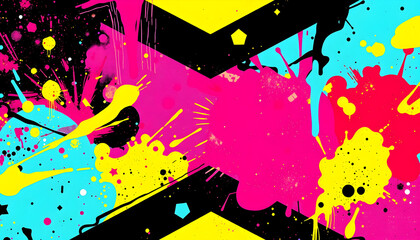 Expressive Pop Art Patterns: Vector Paint Splash and Geometric Memphis Design