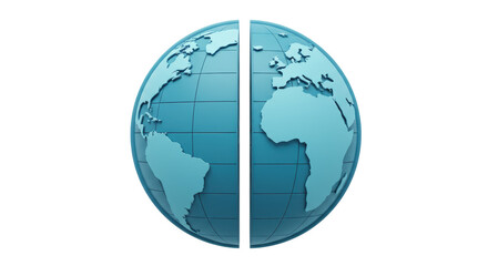 Isolated World Globe