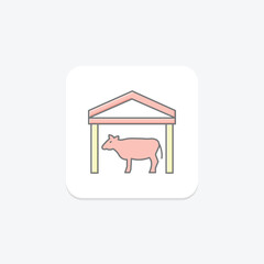 Dairy Cattle Shed, vector, pixel perfect, illustrator file