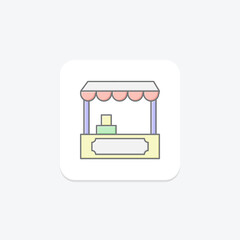 Farmers Market Stall, vector, pixel perfect, illustrator file