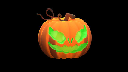 halloween pumpkin on black