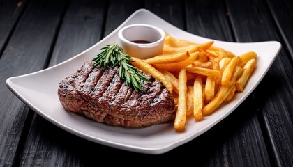 grilled steak and french fries