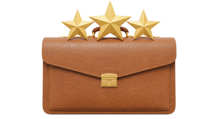 Isolated Briefcase with Stars