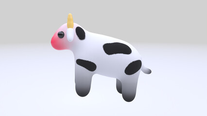 a cow with isolated white background 3d © Nonokam