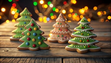 Festive Christmas Tree Shaped Cookie Set, Delicious Holiday Treats