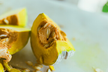 Slice of yellow pumpkin