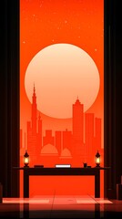 Cityscape Sunset Interior